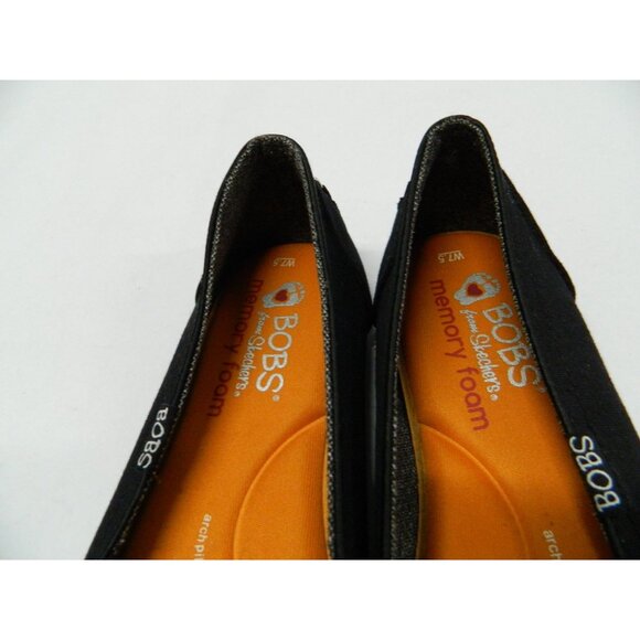 Size 7.5 Bobs Sketchers Memory Foam Cattitude Kitten Cat 2 Pairs Flats Slip On - Picture 8 of 16